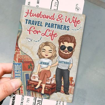 Discover Best Traveled Together - Personalized Passport Cover, Passport Holder - Gift For Couples, Husband Wife