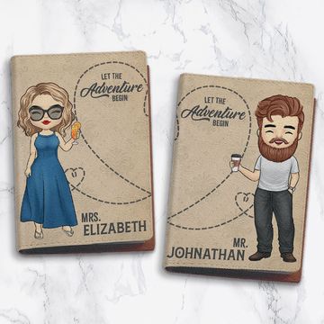 Discover Let The Adventure Begin - Personalized Passport Cover, Passport Holder - Gift For Couples, Gift For Travel Lovers