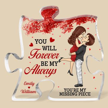 Discover From Our First Kiss Till Our Last Breath - Couple Personalized Custom Puzzle Shaped Acrylic Plaque - Christmas Gift For Husband Wife, Anniversary