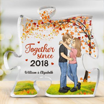 Discover You're The Only One - Couple Personalized Custom Puzzle Shaped Acrylic Plaque - Gift For Husband Wife, Anniversary