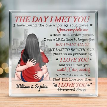 Discover You Make Me A Better Person - Couple Personalized Custom Square Shaped Acrylic Plaque - Gift For Husband Wife, Anniversary