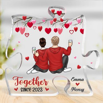 Discover You're The Last Piece Of My Heart - Couple Personalized Custom Puzzle Shaped Acrylic Plaque - Gift For Husband Wife, Anniversary