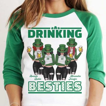 Discover Beer Friends Forever Drinking Personalized St. Patrick's Day Baseball Tee