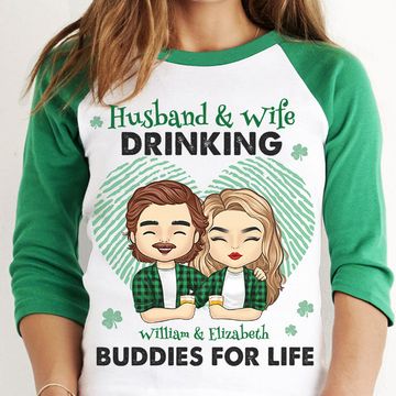 Discover We're Drinking Buddies For Life Personalized St. Patrick's Day Baseball Tee