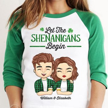 Discover Let The Shenanigans Begin Personalized St. Patrick's Day Baseball Tee