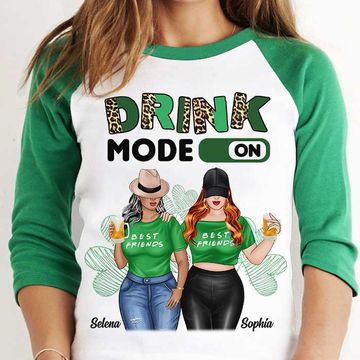 Discover Drink Mode On Personalized St. Patrick's Day Baseball Tee
