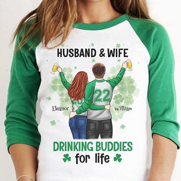 Discover Husband & Wife, Drinking Buddies For Life Personalized St. Patrick's Day Baseball Tee