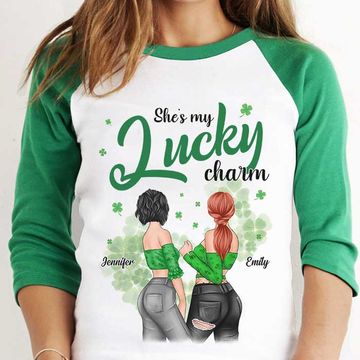 Discover She's My Lucky Charm Personalized St. Patrick's Day Baseball Tee