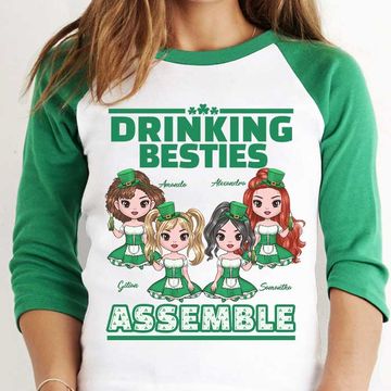 Discover Drinking Besties Assemble Personalized St. Patrick's Day Baseball Tee