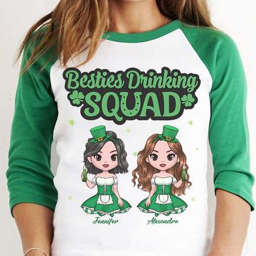 Discover We're A Drinking Squad Personalized St. Patrick's Day Baseball Tee