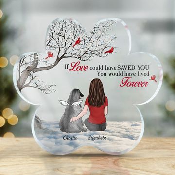 Discover My Heart Changed Forever Memorial Personalized Custom Paw Shaped Acrylic Plaque
