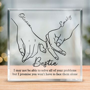 Discover I'll Be There Pinky Promise Bestie Personalized Custom Square Shaped Acrylic Plaque