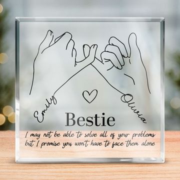 Discover Pinky Promise Bestie Personalized Custom Square Shaped Acrylic Plaque