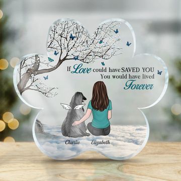 Discover You're Gone But Your Paw Prints Are Always On My Heart Memorial Personalized Custom Paw Shaped Acrylic Plaque