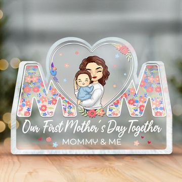 Discover Our First Mother's Day Together Family Personalized Custom Shaped Acrylic Plaque