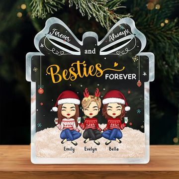 Discover No Greater Gift Than Friendship Bestie Personalized Custom Gift Box Shaped Acrylic Plaque