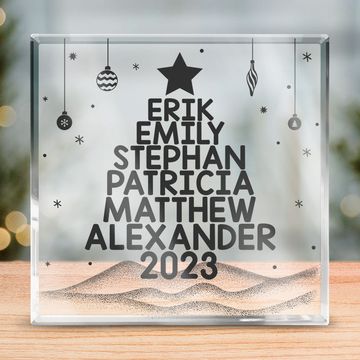 Discover May Our Days Be Merry And Bright Family Personalized Custom Square Shaped Acrylic Plaque