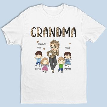 Discover Grandma & Her Dancing Kids - Personalized T-shirt - Mother's Day, Birthday Gift For Mom, Grandma