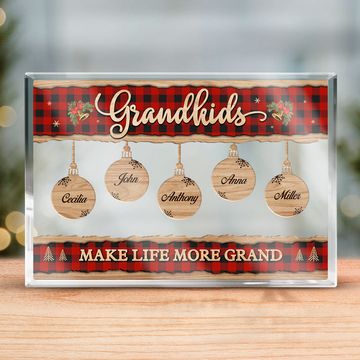 Discover Our Greatest Blessings Christmas Family Gift Personalized Custom Rectangle Shaped Acrylic Plaque