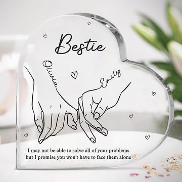 Discover I Will Always Join You For A Walk In The Rain - Bestie Personalized Custom Heart Shaped Acrylic Plaque