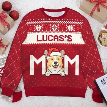 Discover I'm A Dog Mom Dog Mom Personalized Custom Wool Unisex Ugly Christmas Sweatshirt