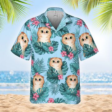 Discover Cat Summer Vibe Personalized Pet Lovers Gift Hawaiian Shirt