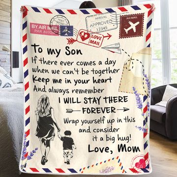 Discover Keep Me In Your Heart I Will Stay There Forever - Family Blanket - Gift For Son From Mom