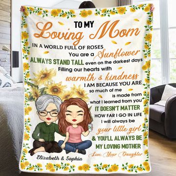 Discover To My Loving Mom You Are A Sunflower - Family Personalized Custom Blanket