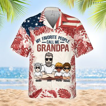 Discover My Favorite People Call Me Grandpa Father's Day Gift Personalized Unisex Hawaiian Shirt