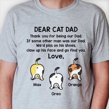 Discover Thank You For Being Our Dad Funny Cat Butt - Gift for Dad, Personalized Unisex T-Shirt