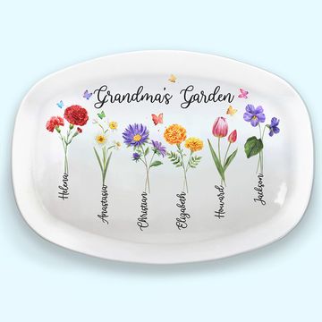 Discover Grandma's Garden Is Awesome Family Mother's Day Gift Personalized Custom Resin Platter