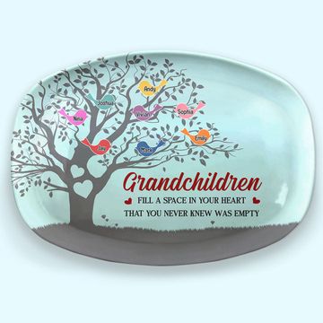 Discover Grandchildren Fill A Space In Your Heart Family Mother's Day Gift Personalized Custom Resin Platter