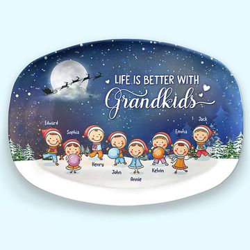 Discover Grandkids Make My Life Better Grandma Gift Family Mother's Day Nana Personalized Custom Resin Platter