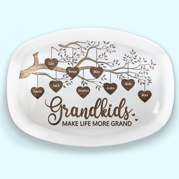 Discover Grandchildren Are The Greatest Blessing Family Mother's Day Grandmother Gift Personalized Custom Resin Platter