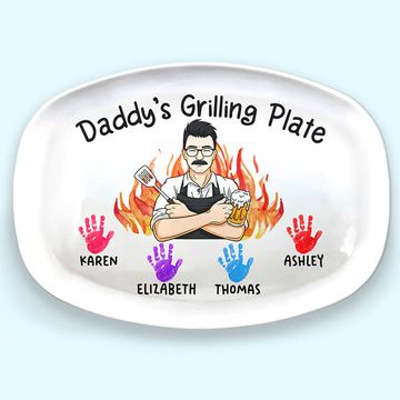 Discover Daddy Grill Legend Custom Father's Day Birthday Gift Family Personalized Resin Platter