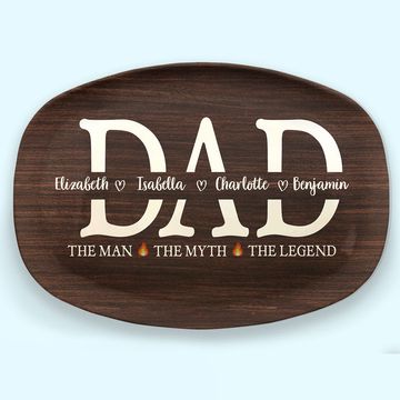 Discover Dad The Man The Grill The Legend Custom Father's Day Birthday Gift Family Member Personalized Resin Platter