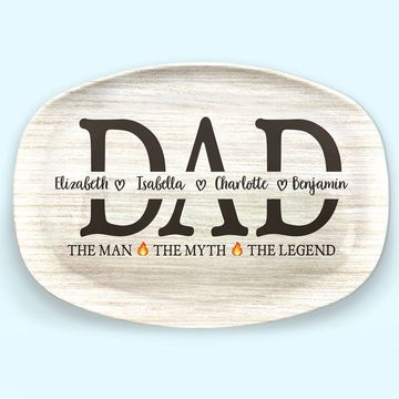 Discover Papa The Man The Grill The Legend Custom Father's Day Birthday Gift Family Member Personalized Resin Platter