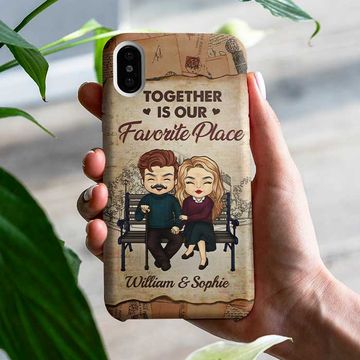 Discover Together Is Our Favorite Place Couples Personalized Custom Gift Phone Case
