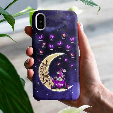 Discover Grandma Mama I Love You To The Moon And Back Grandma Mother's Day Gift Personalized Phone Case