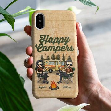 Discover We Are Happy Campers Camping Couples Husband Wife Custom Personalized Phone Case
