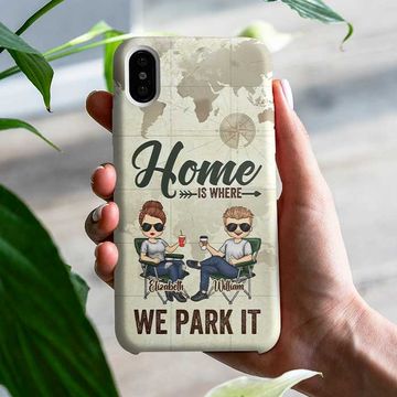 Discover Our Home Is Where We Park It Camping Couples Husband Wife Gift Custom Personalized Phone Case