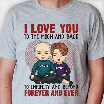 Discover Love You To Infinity And Beyond - Personalized Unisex T-Shirt - Gift For Couple, Husband Wife, Anniversary, Engagement, Wedding, Marriage Gift