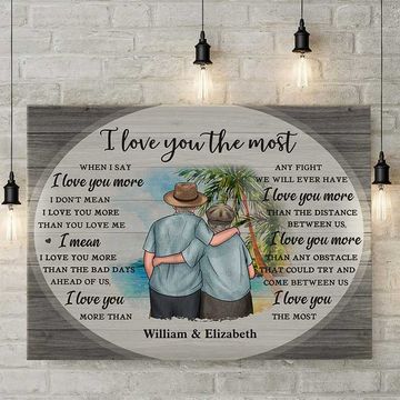Discover I Love You The Most - Personalized Horizontal Canvas - Gift For Couples, Husband Wife