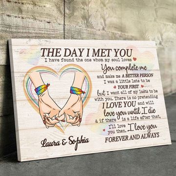 Discover You Complete Me And Make Me A Better Person - Couple Personalized Custom Horizontal Canvas - Gift For Husband Wife, Anniversary, LGBTQ+