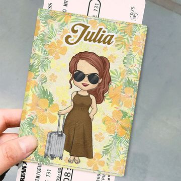 Discover Tropical Summer Vacation - Personalized Passport Cover, Passport Holder - Gift For Bestie