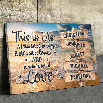Discover This Is Us A Whole Lot Of Love - Family Personalized Custom Horizontal Canvas - Gift For Family Members