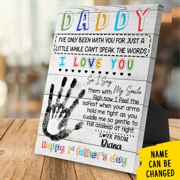 Discover Daddy I Love You Happy Father's Day Gift for Dad, Custom Name From Kid Canvas
