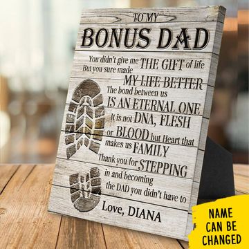 Discover To My Bonus Dad - Gift for Dad, Personalized Canvas