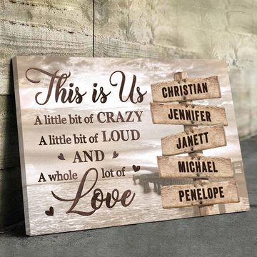 Discover This Is Us And A Whole Lot Of Love - Family Personalized Custom Horizontal Canvas - Gift For Family Members