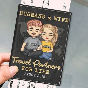 Discover Travel Partners For Life - Personalized Passport Cover, Passport Holder - Gift For Couples, Husband Wife